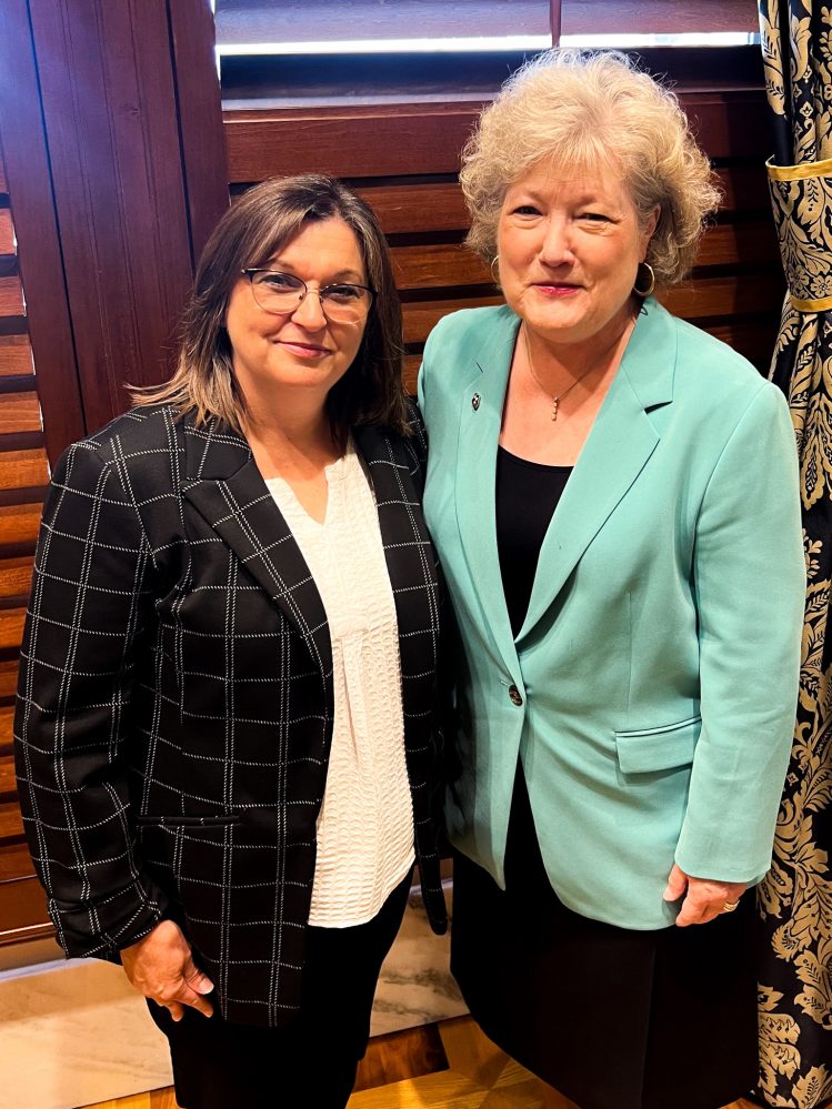 Recently appointed Regent for Seminole State College Teresa Burnett (left) poses for a photo with SSC President Lana Reynolds (right)