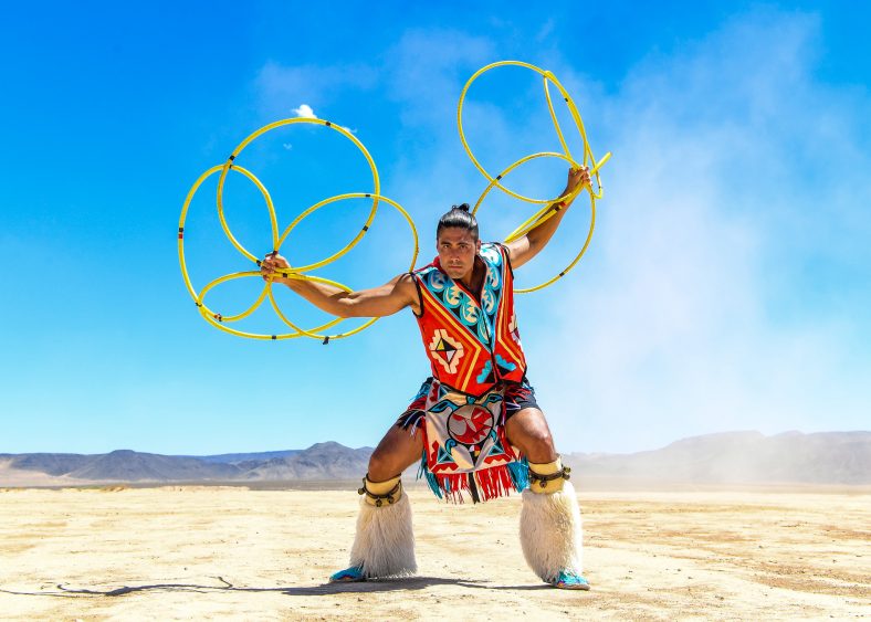 This is a photo of Native American hoop dancer Eric Hernandez, who will be the featured performer at Seminole State College’s Tribal Fest on Oct. 9.