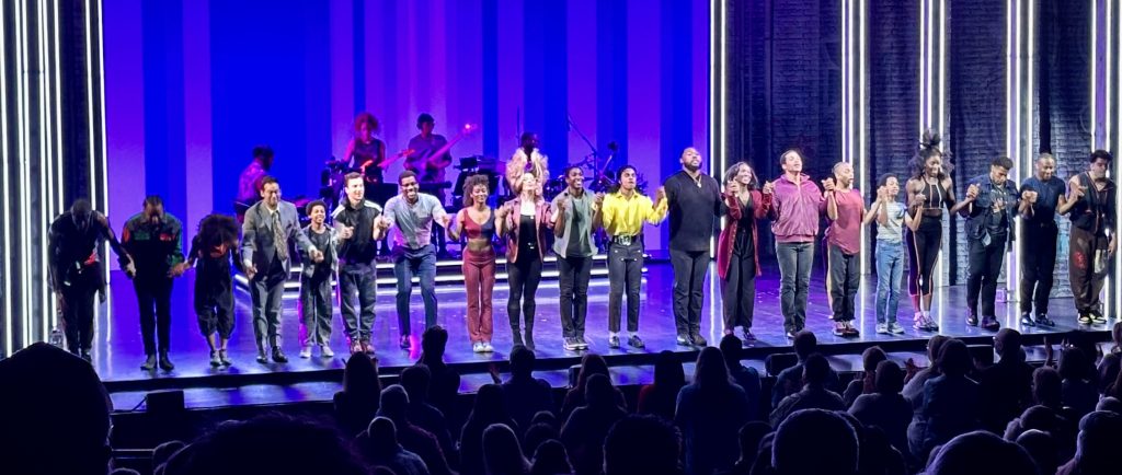 In this photo the cast of the Tony Award-winning Broadway musical “MJ” take a bow on stage at Oklahoma City Civic Center on Oct. 5.